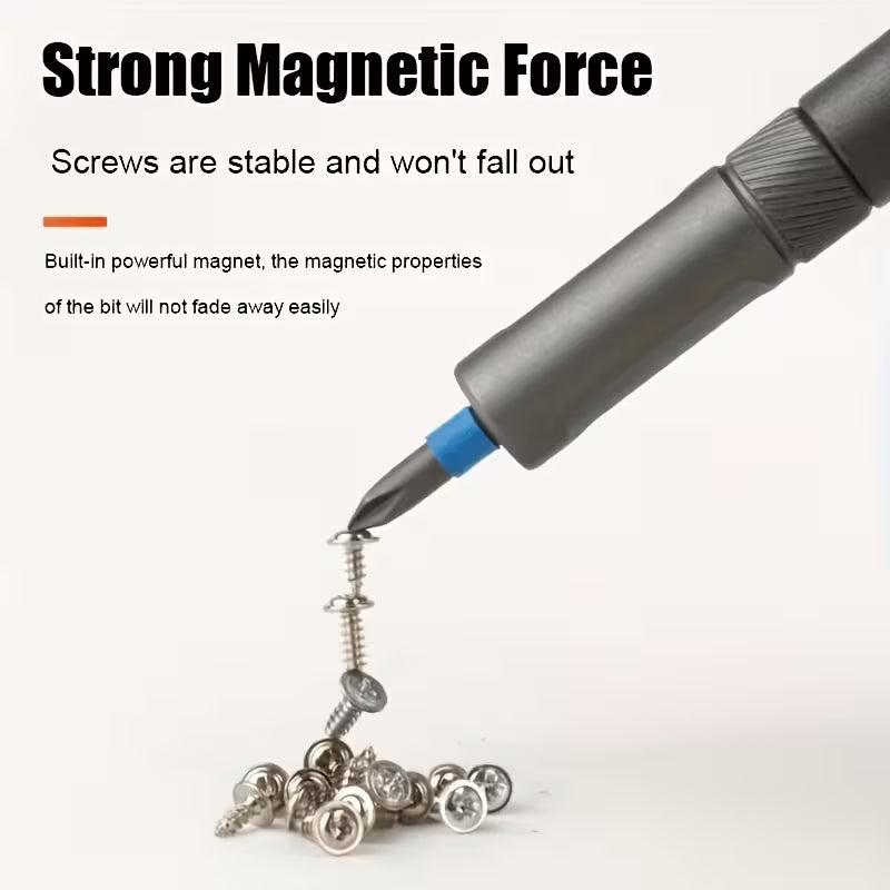 Ratchet screwdriver handle with magnetic bit