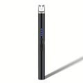 Black USB rechargeable electric arc lighter, flameless and windproof